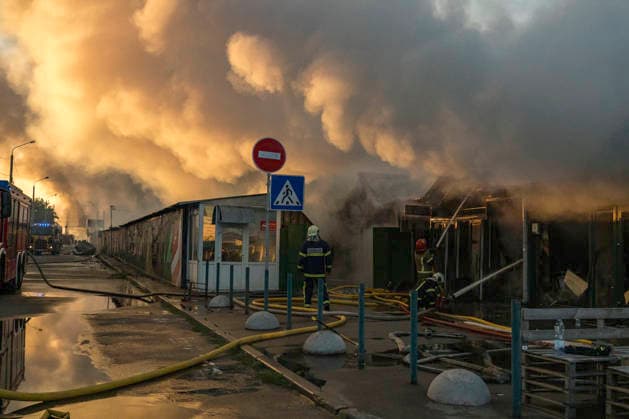 War in Ukraine, attack on a bookshop in Kyiv