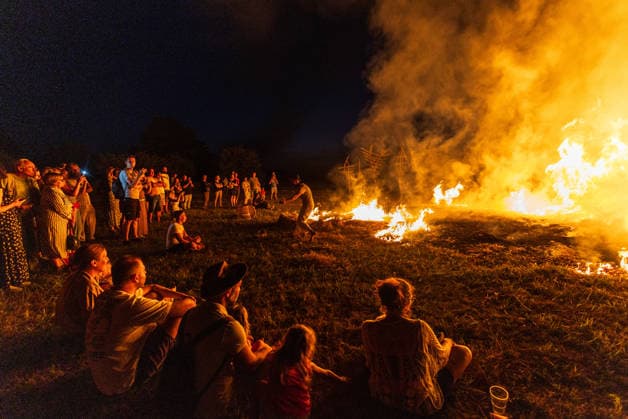 Croatia, Land Art Festival featuring straw art in Baranja