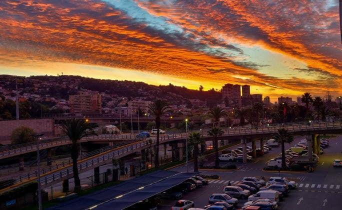 Chile, sunset in Viña del Mar