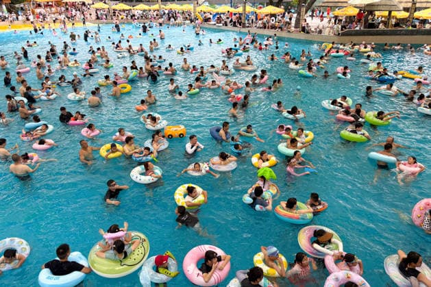 China: Summer heat at the water park in Nanjing