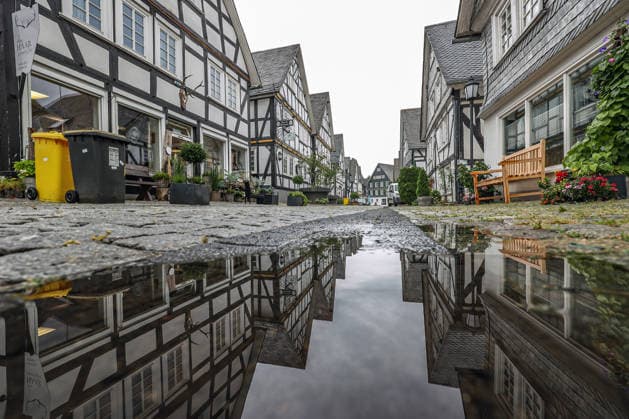 North Rhine-Westphalia, rainfall in the Siegerland region