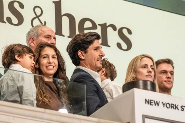 USA: Andrew Dudum of Hims and Hers rings the opening bell at the NYSE in New York