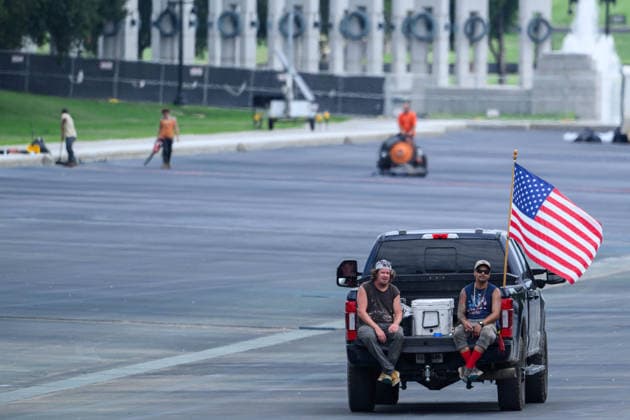 USA: Repairs to the Lincoln Memorial Reflecting Pool in Washington DC