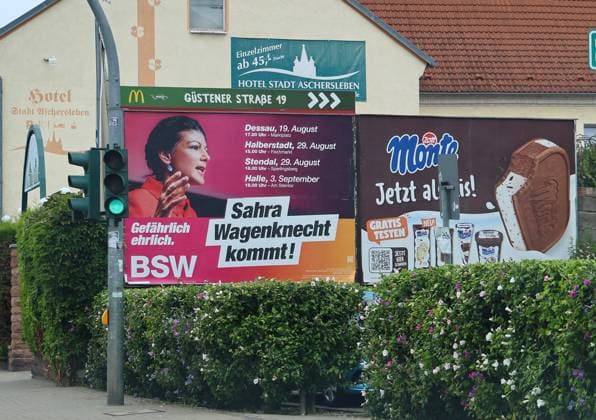 Saxony-Anhalt, posters for the state election in Aschersleben