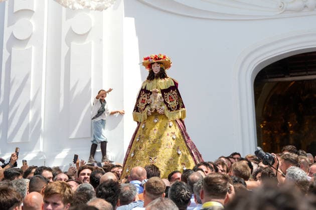 Spain, Andalusia, the farewell to the Virgen del Rocío in El Rocío