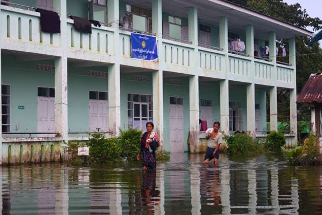Myanmar, flooding in Ngathaingchaung