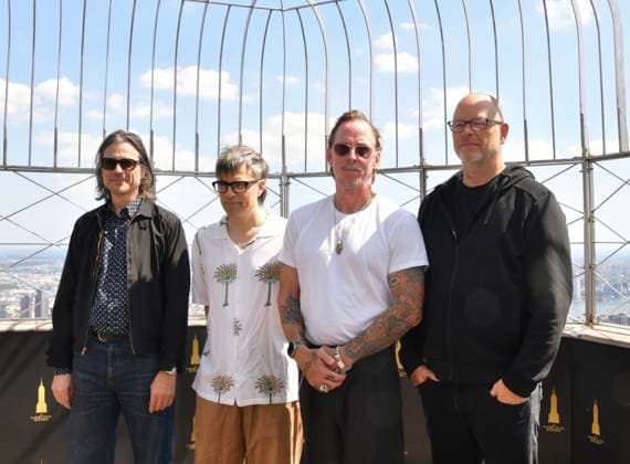 Celebrity and Weezer visit the Empire State Building in New York