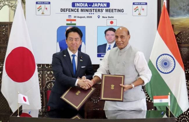 India: Defence Minister Rajnath Singh meets his Japanese counterpart, Koizumi