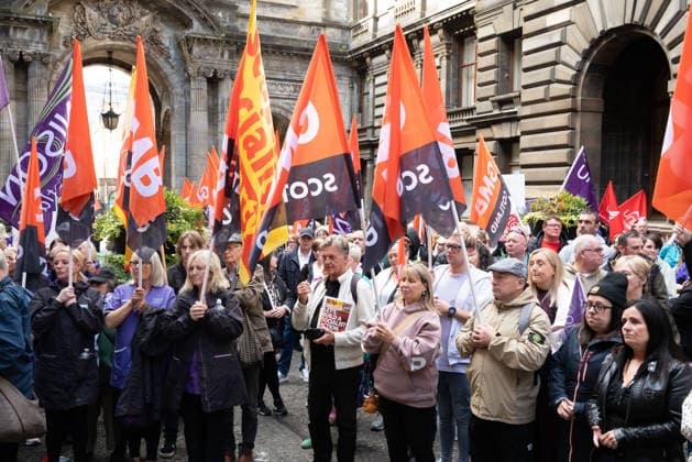 United Kingdom, trade union protest in Glasgow
