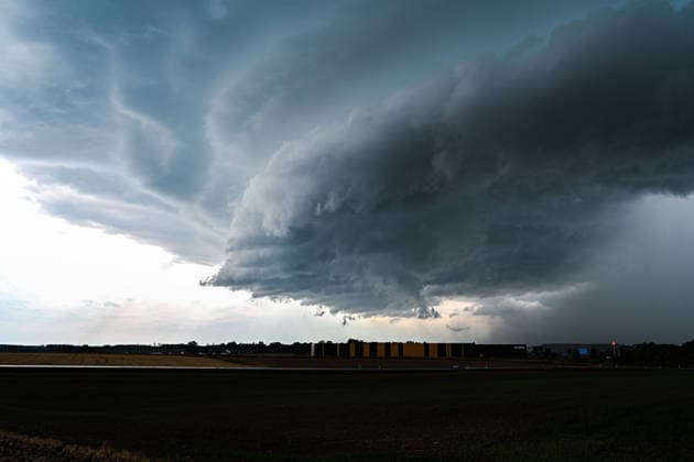 Bavaria, thunderstorm cell over Odelzhausen