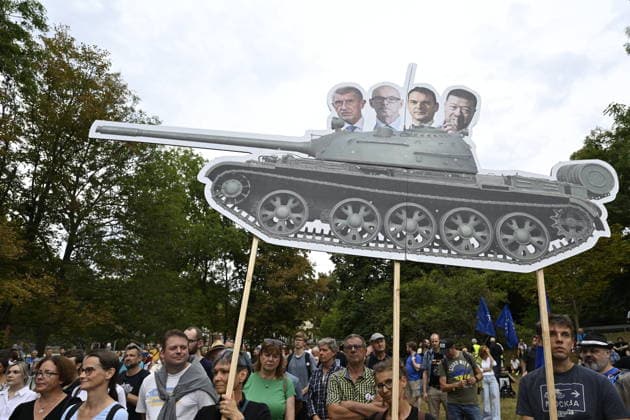 Czech Republic: Demonstration against Russia in Prague on the anniversary of the Prague Spring