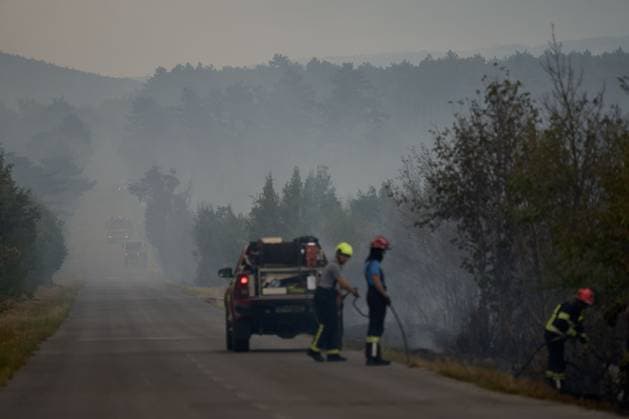 Slovenia, forest fires near Petrinje