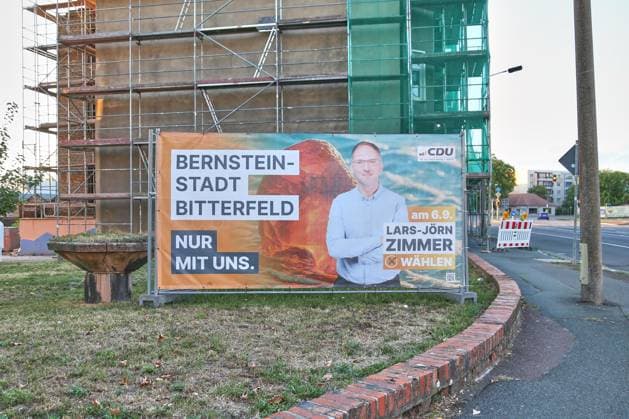 Saxony-Anhalt, posters for the state election in Bitterfeld-Wolfen