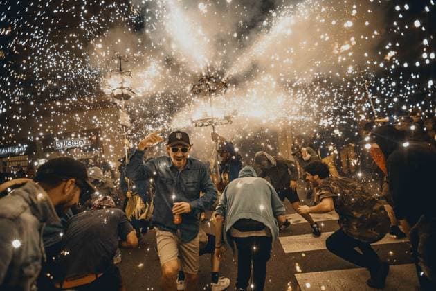 Spain, La Festa Major de Gracia in Barcelona