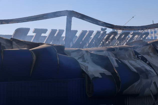 Russia: Damage caused by a Ukrainian air strike on Melitopol
