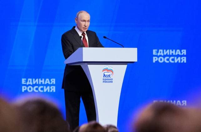 Russia, United Russia party meeting in Moscow, Vladimir Putin’s speech