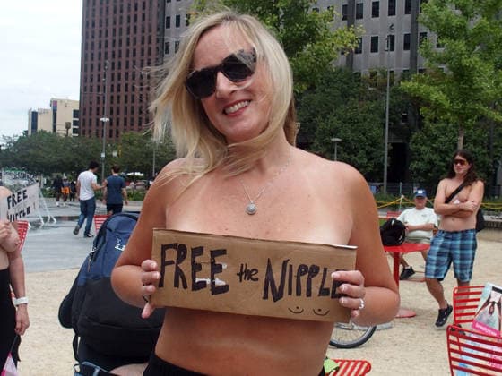 USA, GoTopless protest in Philadelphia