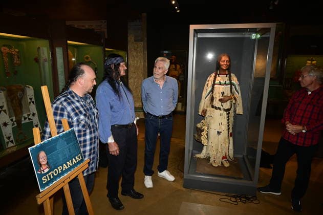 Saxony: a naming ceremony for the historical Blackfoot woman Sitopanaki at Villa Bärenfett in the Karl May Museum in Radebeul