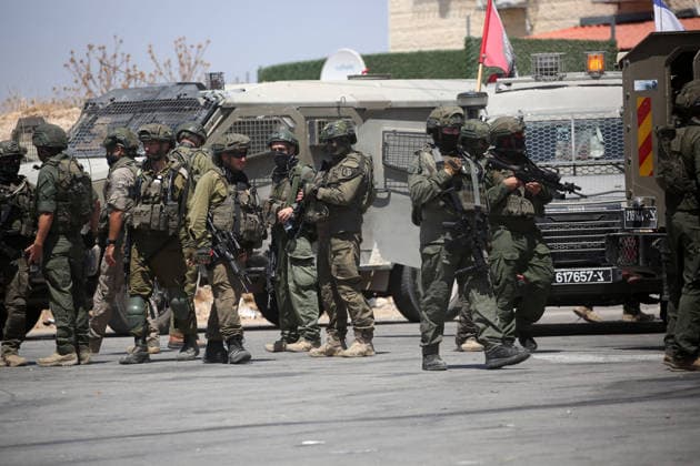 Middle East conflict, West Bank, Israeli soldiers carry out a raid on the Askar refugee camp in Nablus