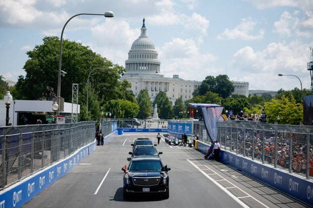 USA: Donald Trump at an IndyCar race on the National Mall in Washington DC