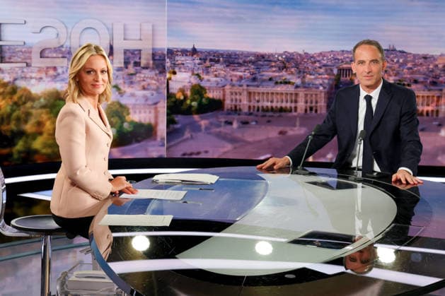 France: Raphael Glucksmann on a TV programme in Boulogne-Billancourt