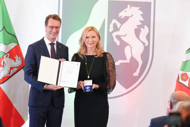 Celebrity Veronika Ferres receives the Order of Merit of the State of North Rhine-Westphalia