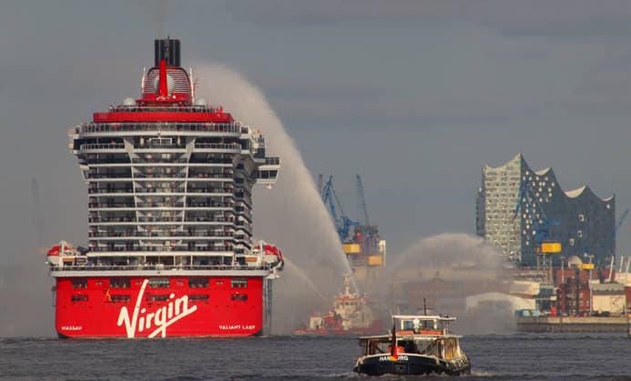 Hamburg: Virgin Voyages’ cruise ship, the Valiant Lady, calls at the Port of Hamburg for the first time