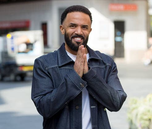 Celebrity Craig David appears on the Breakfast Show in London
