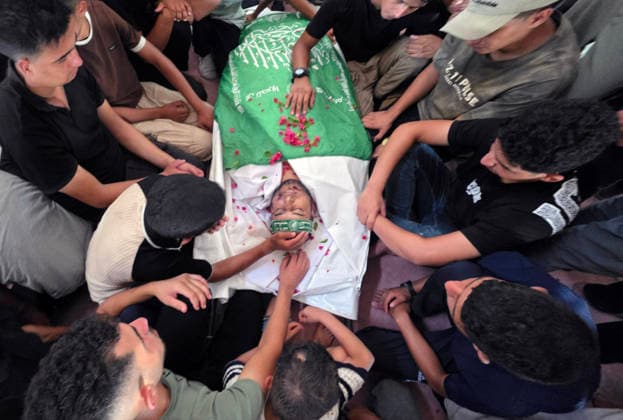 Middle East conflict, Gaza, funeral service in Khan Yunis