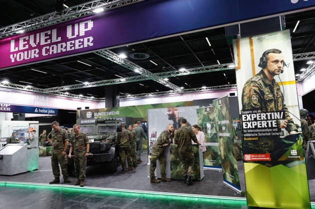North Rhine-Westphalia, gamescom video games fair in Cologne, Bundeswehr stand