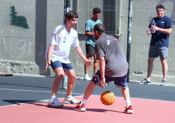 Celebrity: Adam Sandler plays basketball in New York