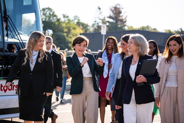 Canada: CAQ leader Christine Frechette on the campaign trail in Saint-Colomban