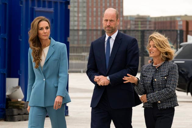 The Royals, Prince William and Princess Kate, at a suicide prevention event at Everton FC in Liverpool