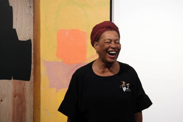 Arts: Carrie Mae Weems at a press conference for the exhibition *The Heart of the Matter* at C O Berlin