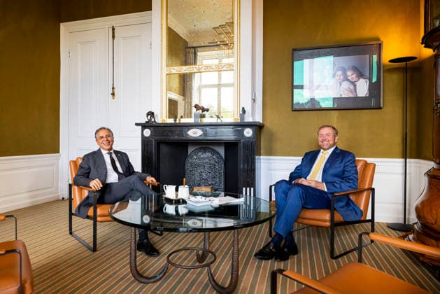 Royals: King Willem-Alexander of the Netherlands welcomes Mauritsz de Kort to The Hague