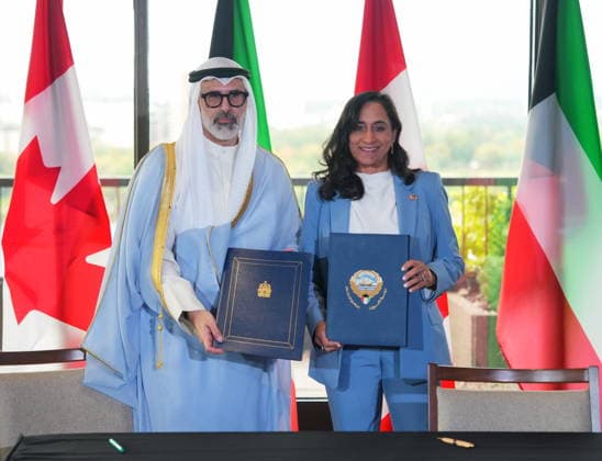Canada: Anita Anand and Sheikh Jarrah Jaber Al-Ahmad Al-Sabah attend a signing ceremony in Ottawa