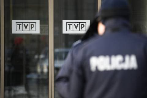 Poland, news channel TVP Info switched off, symbolic photos
