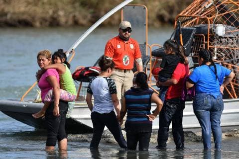Mexico, Migrants from Central America at Rio Bravo