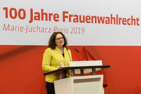 Berlin, 100 years of women's suffrage, award of the Marie Juchacz Prize