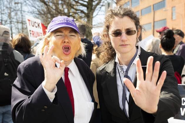 USA, protests against the construction of the wall on the border to Mexico in Atlanta