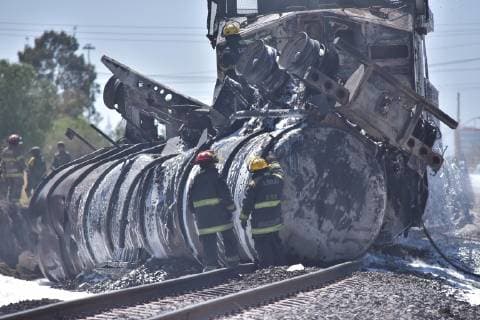 Mexico, train accident with tank truck in Aguascalientes