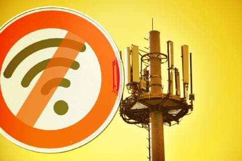 Mobile phone disruption, mobile phone network failures - symbol archive images