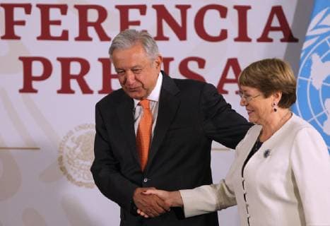 Mexico City, President Obrador receives Michelle Bachelet