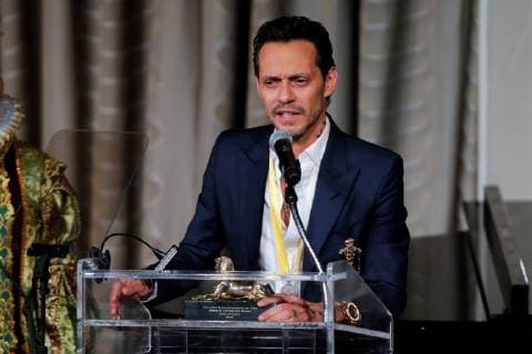 Singer Marc Anthony receives the Golden Sphinx Award in New York