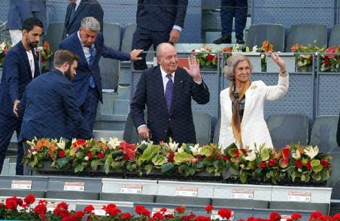 King Juan Carlos and Sofia visit tennis tournament in Madrid