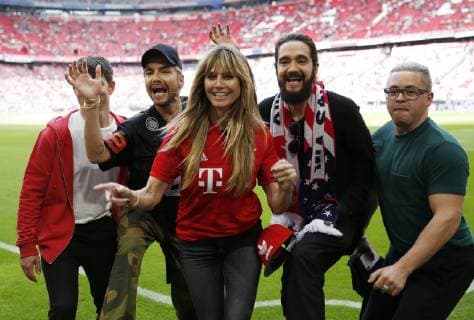 Heidi Klum and Tokio Hotel visit a football match in Munich