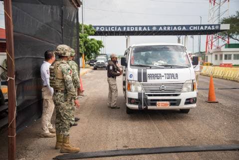 Mexico, border controls at the border with Guatemala