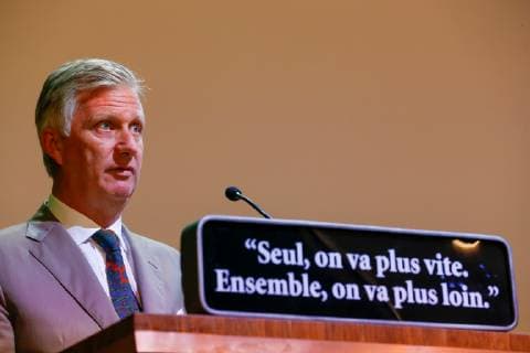 King Philippe of Belgium at the award ceremony in Brussels