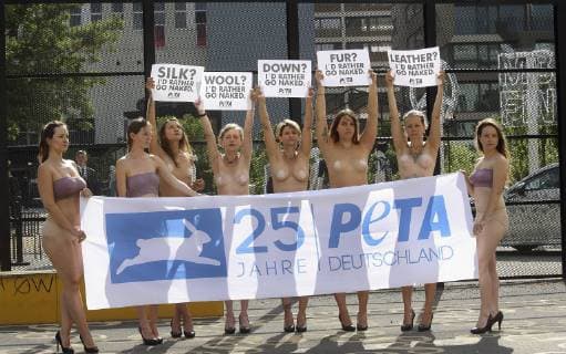 Berlin Fashion Week - Protest by PETA
