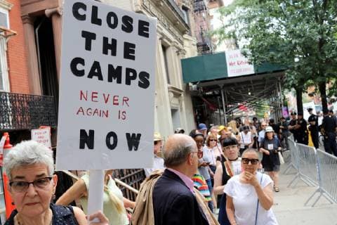 New York, Protests against the treatment of children by CPS on the border with Mexico